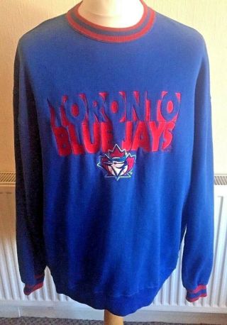 Pro Player Toronto Blue Jays Sweater Size Xl Vintage 1990’s Mlb Baseball Canada