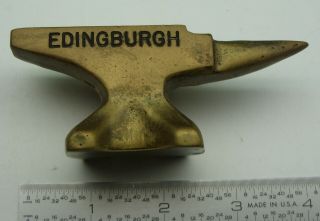 Vintage Solid Brass Miniature Anvil Edingburgh 12.  5 Ounces $$price Reduced$$