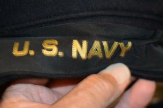 Vintage Wwii Era U.  S Navy Flat Wool Hat Size 6 7/8