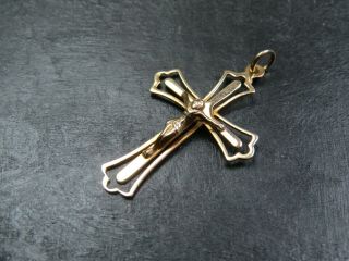Vintage 9ct Gold Cross Crucifix Pendant 1980
