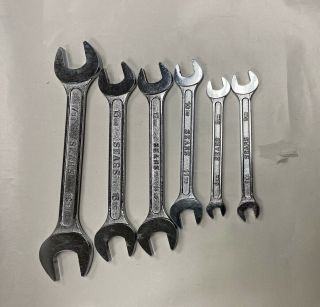Vintage Sears 6 Piece Metric Open End Wrench Set Made In Japan 9 - 4383