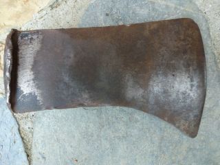 Vintage 3 1/4 Lb.  Unmarked Axe Head.  7 1/4 " X 4 3/4 " Embossed " G "