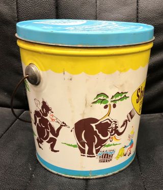 Vintage Advertising Shedd’s Peanut Butter 5 Lbs Tin Bucket w/ Lid 2