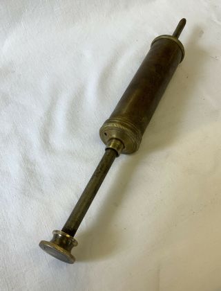 Vintage Brass Oil Syringe Grease Gun Nesthill Rolls - Royce Classic Car Tool