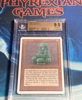 Mtg 1x Jade Statue (bgs 9.  5 W/ 10 Surface) Unlimited Magic The Gathering Vintage