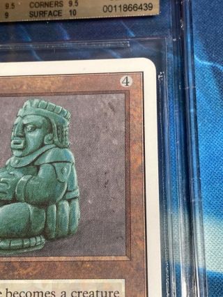 MTG 1x JADE STATUE (BGS 9.  5 w/ 10 surface) Unlimited magic the gathering vintage 3