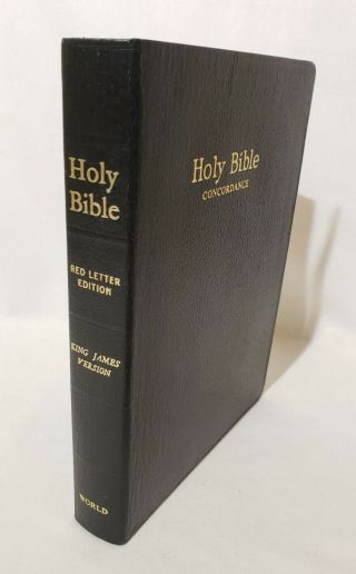 Vintage Holy Bible Concordance Red Letter Edition King James Version World