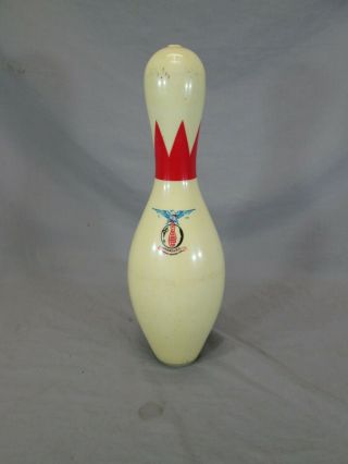 Vintage Brunswick Mixer Plastic Coated Abc Bowling Pin Red Crown Permit 5