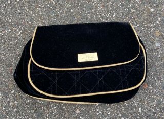 Vintage Velour Dior Perfume Mini Black Bag One Size
