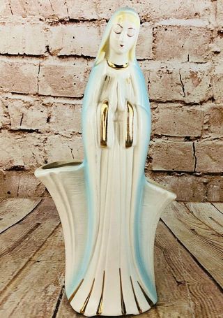 Vintage Madonna Statue Planter Vase Virgin Mary Holy Blessed Mother Religious11 "