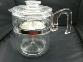 Vintage Pyrex 7759 B Flameware Glass Coffee Percolator Pot 9 Cup