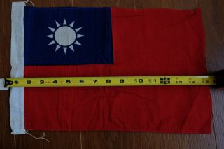 Vintage Chinese Flag Ww2 China Cotton Hand Held Flag