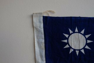 Vintage Chinese Flag WW2 China Cotton Hand Held Flag 3