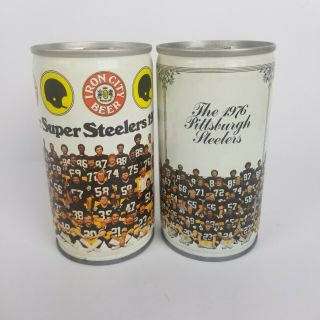 Vintage Pittsburg Steelers 1976 Bowl Champions Iron City Beer Can & 1979