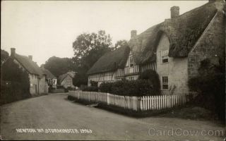 England Rppc Sturminster Newton - Thatched Cottages Chapman & Son Postcard Vintage