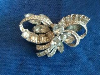 Vintage Signed Eisenberg Large Bow Brooch Nearly 2.  5 "