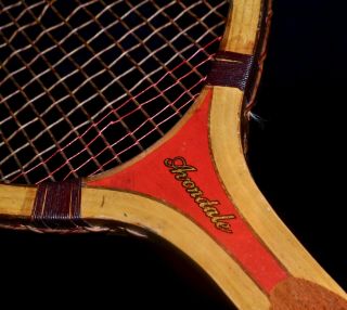 Colorful Bright Vintage Wood 1920 Goldsmith Avondale Tennis Racket W Large Head