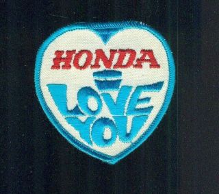 Vintage Heart Shaped Honda I Love You Cloth Sew - On Patch Gold Wing Dream