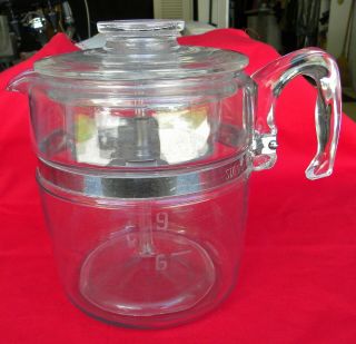Vintage Pyrex Flameware Glass 9 Cup Coffee Pot Rangetop 7759 - B Complete