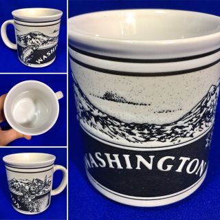 Vtg Washington State Smith Western Coffee Mug Cup Ceramic Mountains Fish Elk