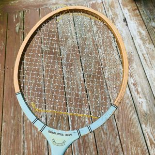 Vintage Sportcraft Wooden Racket Competition Model With Steel Shaft