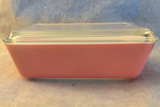 Vintage Pink Pyrex Refrigerator Dish 503 1.  5 Quarts With 503 Lid