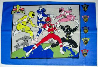 Vintage 1994 Mighty Morphin Power Rangers Twin Size Sheet Set - 4 Piece
