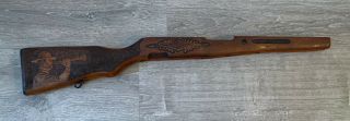 Vintage Chinese Sks Military Rifle Carved Folk Art Stock Soldier Playing Bugle
