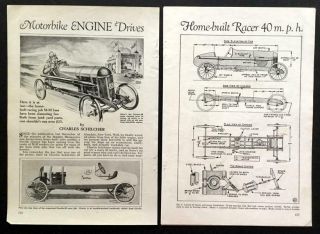 Midget Racer 1932 Howto Build Plans Indian Motorcycle Engine Powered Vintage