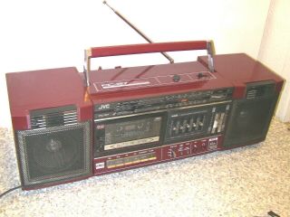 Vintage JVC PC - 37 Portable Stereo Cassette Radio Boombox 2 Way 4 Speaker System 2