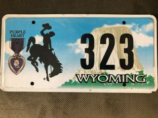 Wyoming Purple Heart Plate - Early 2000 