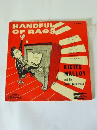 A Handful Of Rags,  Digits Malloy and His Honky Tonk Piano,  Vintage 1950 ' s LP 3