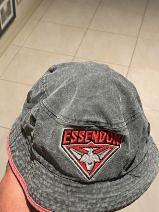 Essendon Bombers Official Afl Adult Bucket Summer Beach Hat Uni Size Cap Vintage