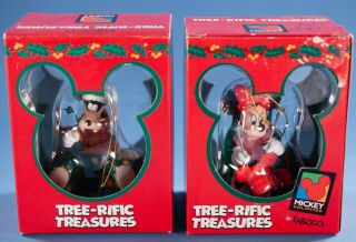 Vtg Enesco Disney Mickey Unlimited Tree - Rific Goofy Minnie Christmas Ornaments