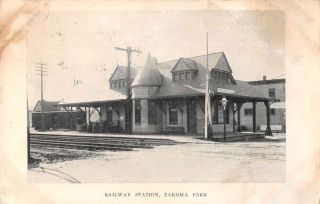 Washington Dc Takoma Park Train Station Vintage Postcard Aa19469