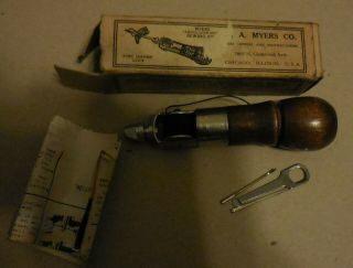 Vintage Myers Famous Lock Stitch Sewing Awl Combination Sewing Awl