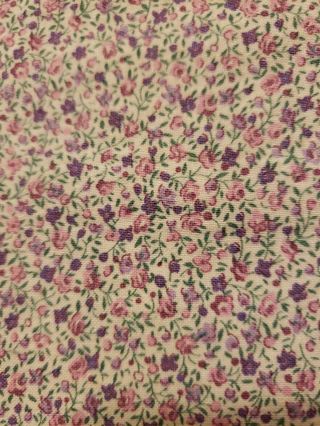 Vintage Lavendar Pink Mini Flowers Floral Cotton Quilting Fabric 34 " X 42 "