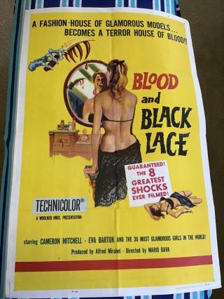 Vintage Movie Poster Theater Blood And Black Lace Horror Monster 1965