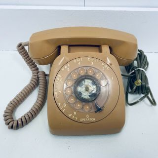 Vintage Rotary Dial Desk Telephone Phone Automatic Electric Beige 60 