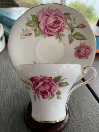 Vintage Aynsley Corset Cup And Saucer Cabbage Rose