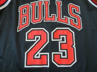 VTG Black 90s Michael Jordan 23 Chicago Bulls Champion Basketball Jersey Sz 44 2