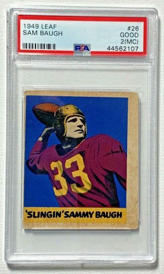 1949 Leaf Sammy Baugh 26 Graded Psa 2 (mc) Good Hof Vtg Washington Redskins Card