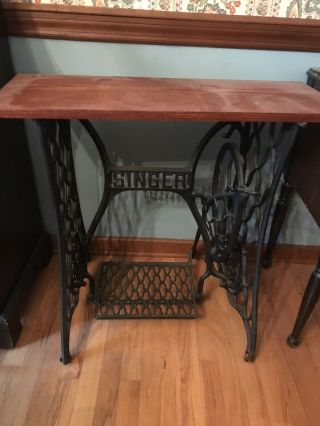 Vintage Cast Iron Metal Singer Treadle Sewing Machine Base,  Table Legs Or Stand