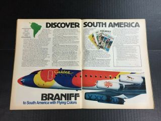 1976 Braniff Airlines Alexander Calder Flying Colors Jet Photo Vintage Print Ad