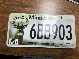 Minnesota License Plate - Critical Habitat - “6bb903”