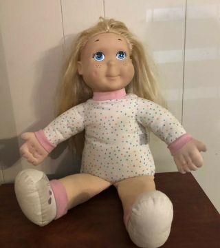 Vintage 20” Hasbro Playskool 1990 My Buddy Kid Sister Doll Blonde Blue Eyes