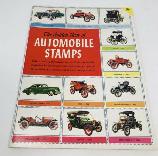 The Golden Book Of Automobile Stamps 1952 Softbound Book Vintage Car Stamp Book