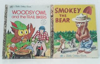 Vintage Little Golden Books Smokey The Bear & Woodsy Owl