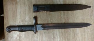 Vintage Turkish M1935 Bayonet W/ Scabbard Wwii As.  Fa,  Star & Crescent Moon Stamp