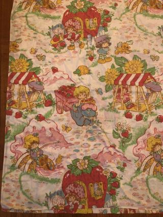 Vintage Strawberry Shortcake Twin Bed Sheets,  Flannel And Bedspread,  Htf,  Crafts